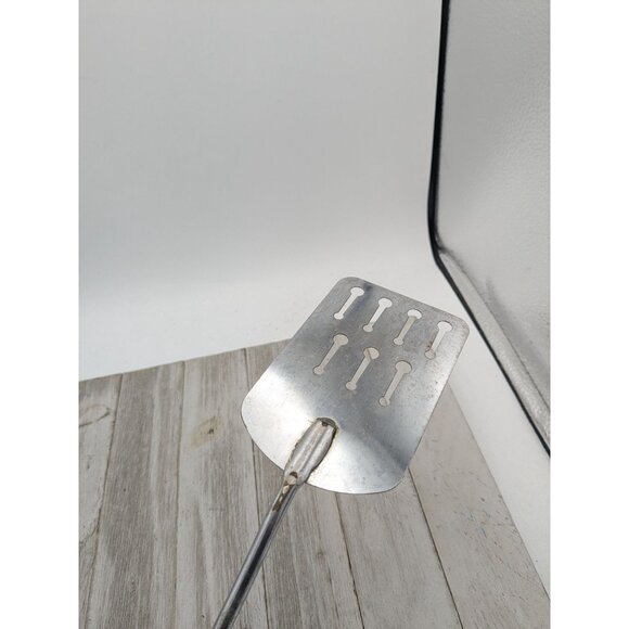 Vintage Ekco #1 Chromium Spatula Slotted 12" Black Wood Handle - Picture 5 of 9
